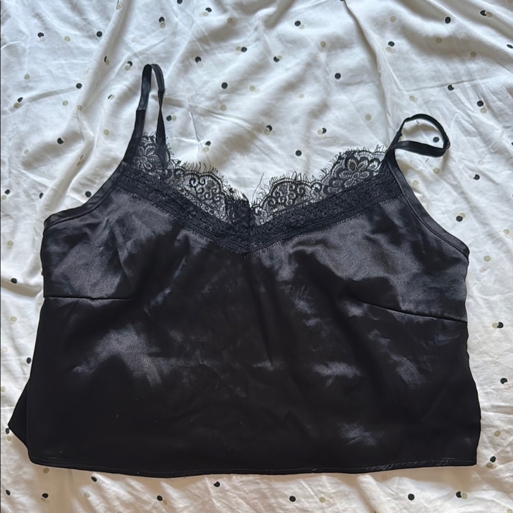 Chic Black Camisole with Lace Detail